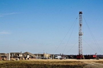 Fracking near homes in Denton, TX.