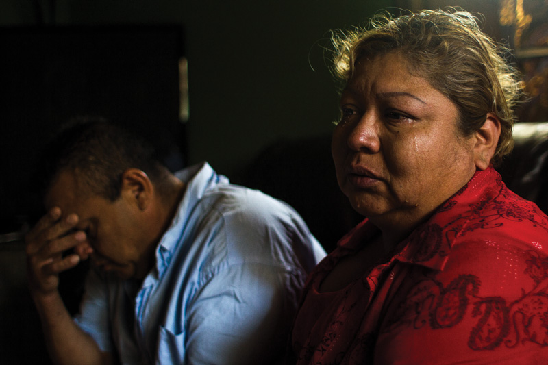 Joel and Estela Acosta in their home a few days after receiving an eviction notice.