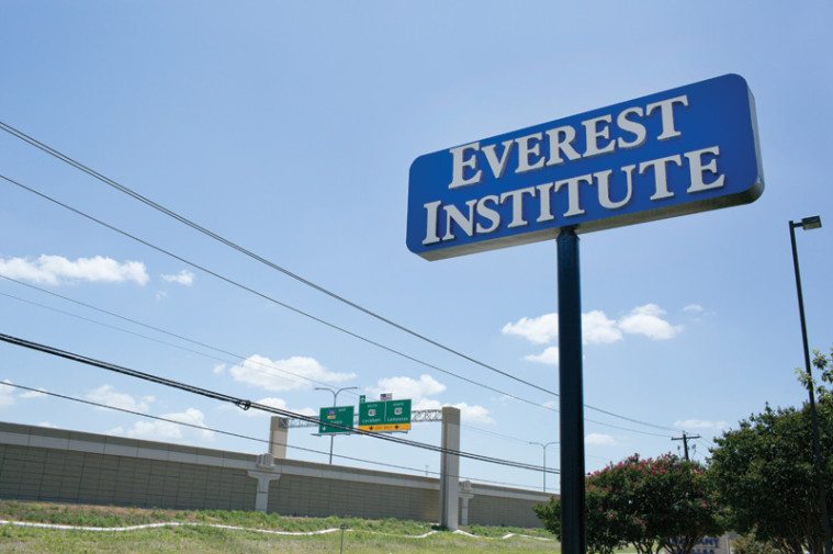 The Everest Institute sign can be seen by motorists traveling U.S. 290 in Austin. 