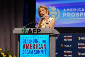 Former Senate candidate Carly Fiorina speaks on the second day of the summit.