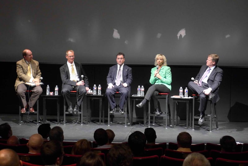 Speakers at a conservative green energy panel held at the Paramount Theater in Austin.