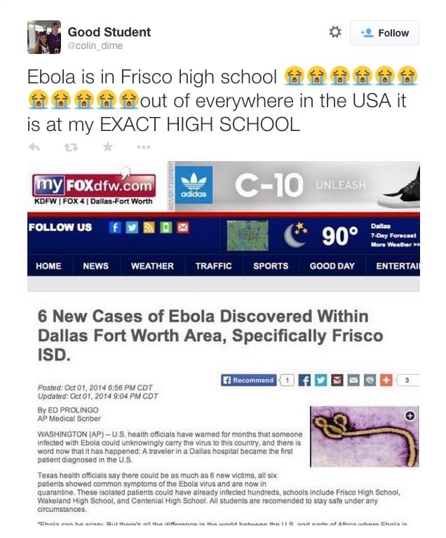 Ebola tweet