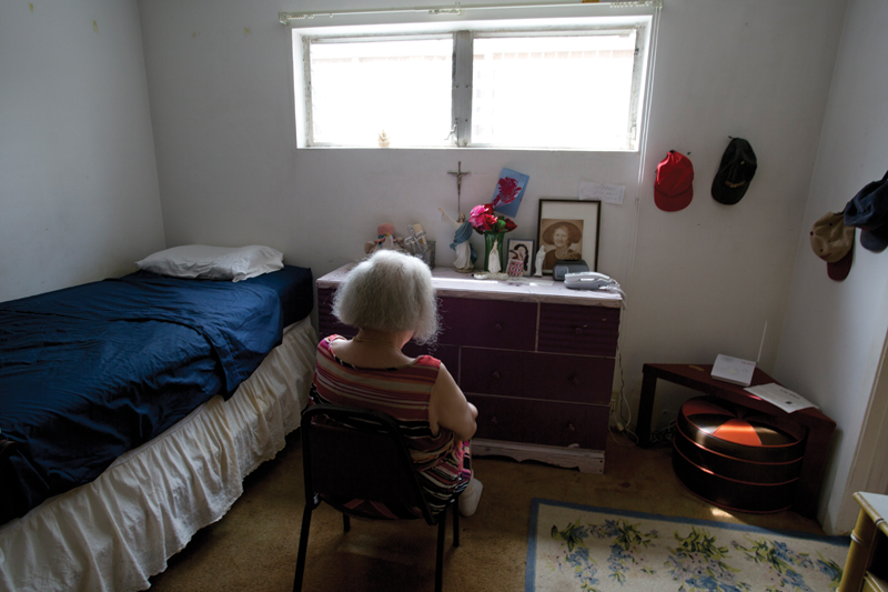 Pearl in her apartment, which she has called home for 25 years.