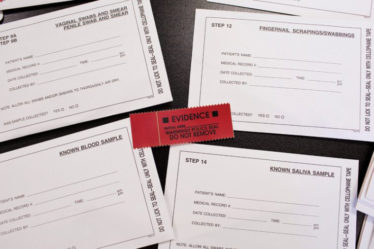 Envelopes from a Houston Police Department sexual assault evidence collection kit.