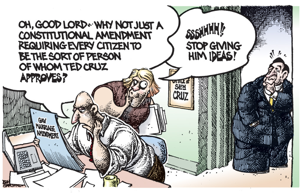 Ben Sargent on Ted Cruz's constitutional amendment on gay marriage
