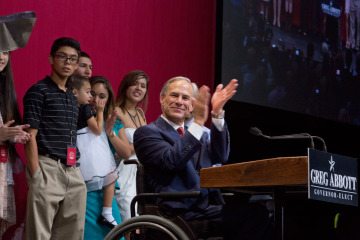 Greg Abbott and his family at election night victory party
