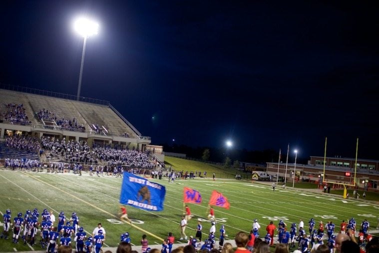 The West Brook Bruins play at the Carrol A. Thomas stadium in fall 2014