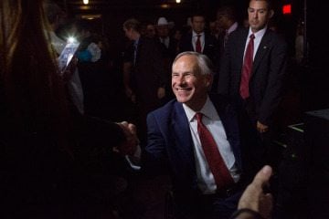 Greb Abbott at his election party, 2014