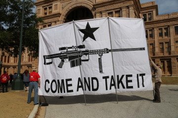 Members of Open Carry Texas rally at the Capitol.