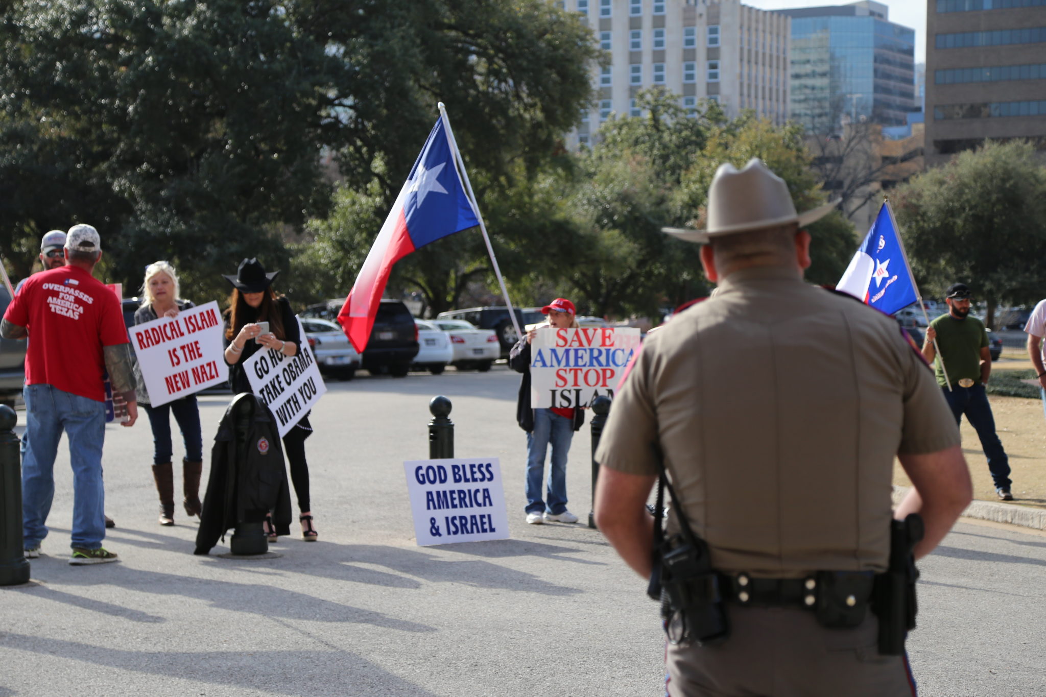 Anti-Muslim protesters.