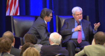 Perry's eagerness and Gingrich's grim affect provided a strong contrast.