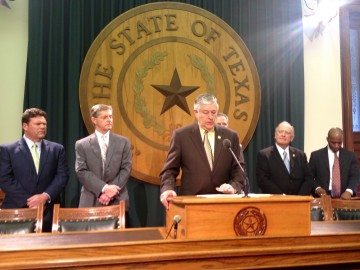State Rep. Paul Workman (R-Austin) speaks at a Wednesday press conference.