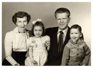 Betty and Jerry Biles with their children, Karen and Jerry, in 1952.