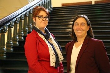 Gun violence prevention activists Kristen Katz (left) and Julie Gavran.