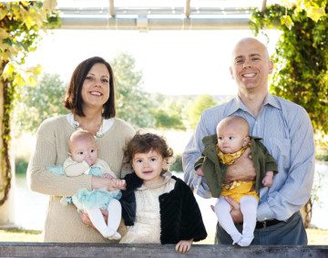 Jeni Putalavage-Ross and Scott Ross with their three children.