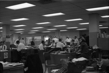 <em>Dallas Times Herald</em> newsroom on the night of November 22, 1963.