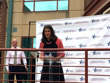 Texas Competes Managing Director Jessica Shortall speaks during the pro-LGBT business coalition's launch in April. Newly launched Texas Wins is trying to capitalize on the momentum from sister organization Texas Competes and the Legislature to pass local nondiscrimination ordinances across the state.