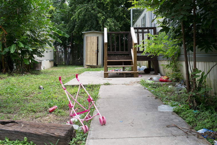 Vacant trailer at Lamplighter Park, San Marcos July 6, 2015