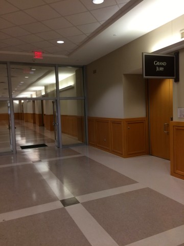 The hallway outside the room where Collin County grand jurors are considering a first degree felony indictment for Ken Paxton.
