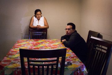 Luis Antonio Perez-Morales and his mother, Rosa, at their home in Austin, taken August 11, 2015.