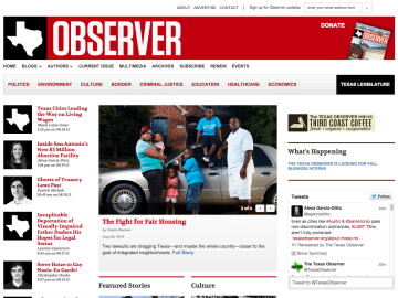 The previous incarnation of texasobserver.org, which was replaced by this new responsive website.