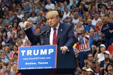 Donald Trump at the American Airlines Center in Dallas