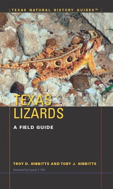The TEXAS LIZARDS book cover, featuring a lizard on a rock