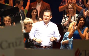 Ted Cruz at a rally for the Kingwood Tea Party near Houston.