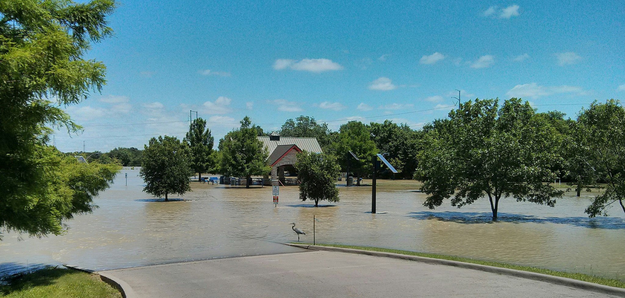 Flooding in Irving from the West Fork of Trinity River