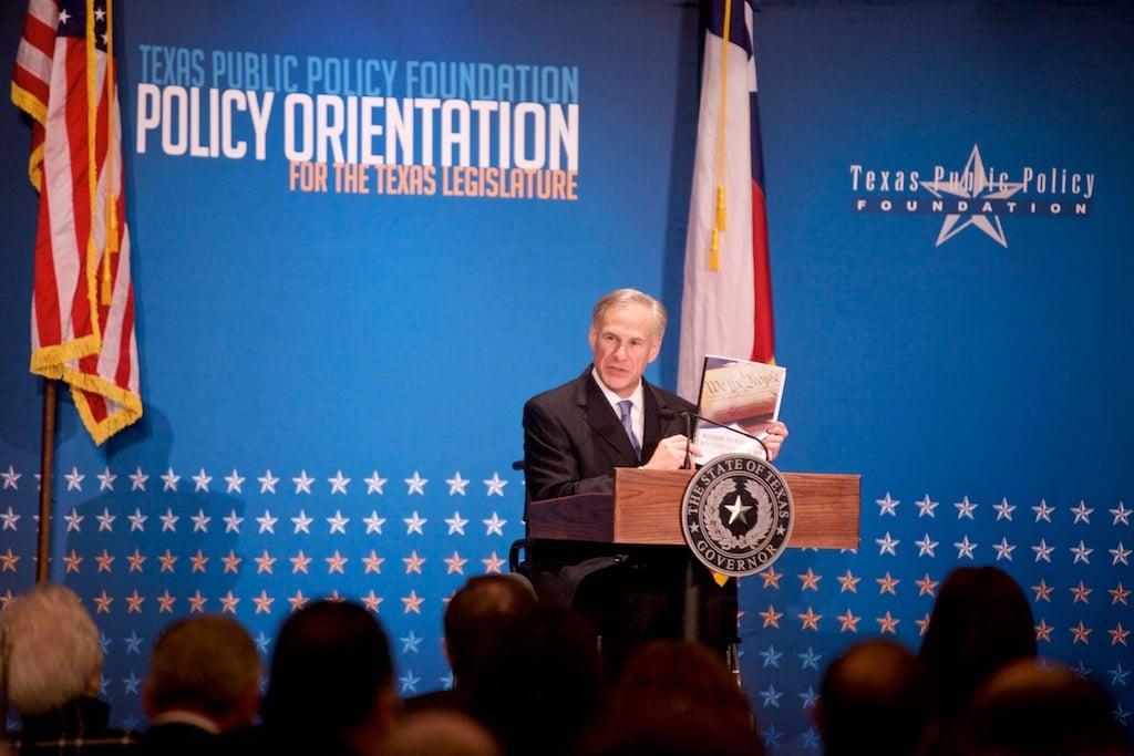 Greg Abbott introduces his "Texas Plan" for a constitutional convention at the Texas Public Policy Foundation's annual policy summit.