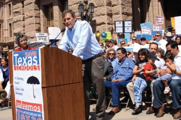 Allen Weeks at a Save Our Schools rally in 2011.