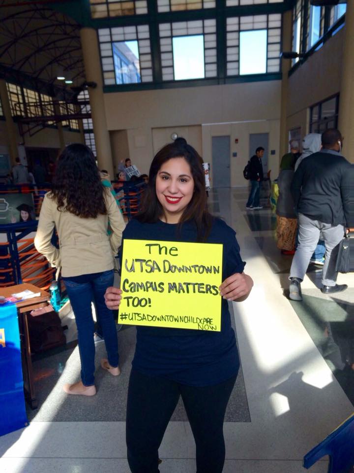 Student-parent Bianca Ramirez and a group of graduate social work students are holding two upcoming rallies demanding child care facilities at UT-San Antonio's downtown campus.