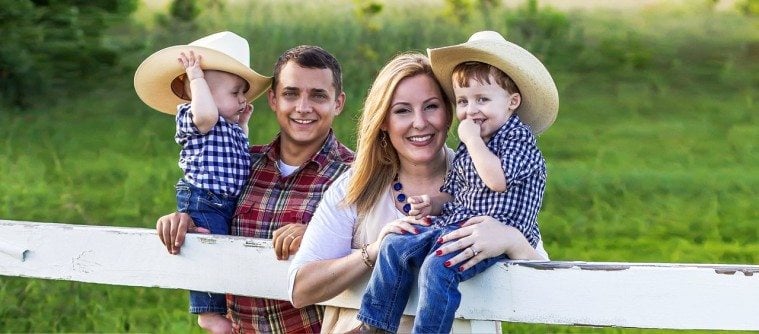 Really any kid will do for a campaign photo, but getting 'em when they're no bigger than a cowboy hat adds a great deal of charm.