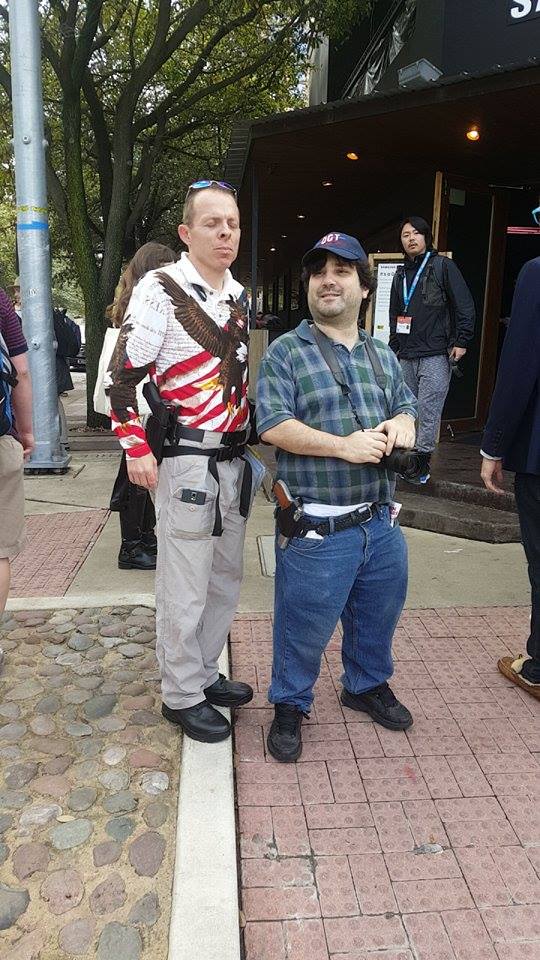 Members of Open Carry Texas took to the streets of downtown Austin Friday as Barack Obama appeared at the Long Center for a SXSW interview.