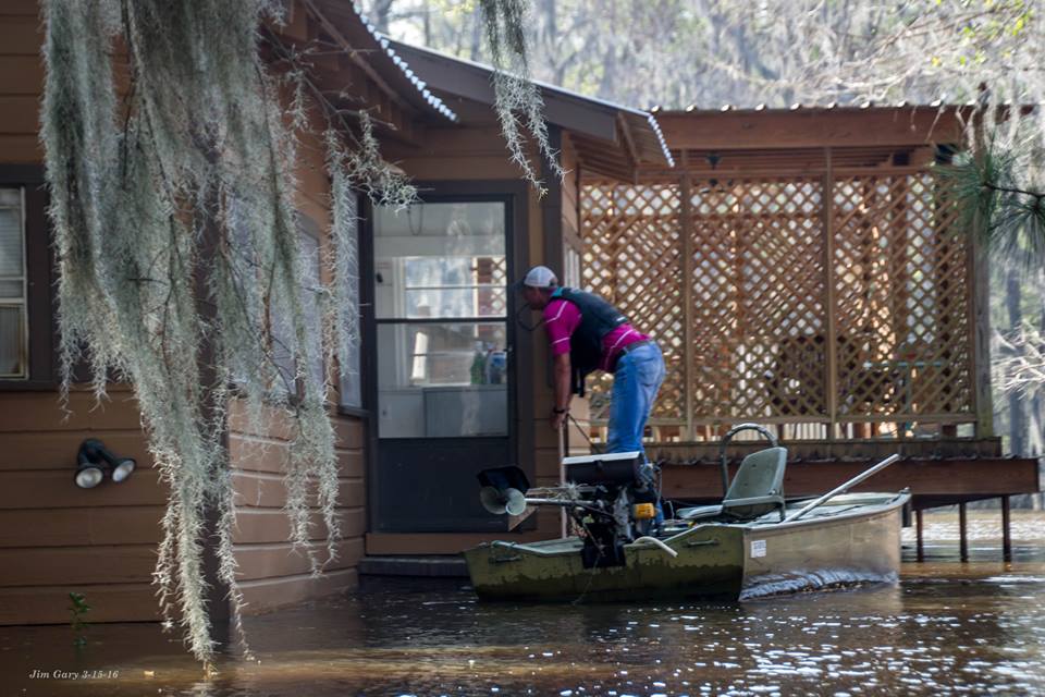 Flooding in Uncertain, Texas on Caddo Lake in March 2016.