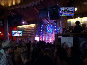 Ted Cruz supporters turned up to party at the senator's Super Tuesday victory shindig at Houston's Redneck Country Club.