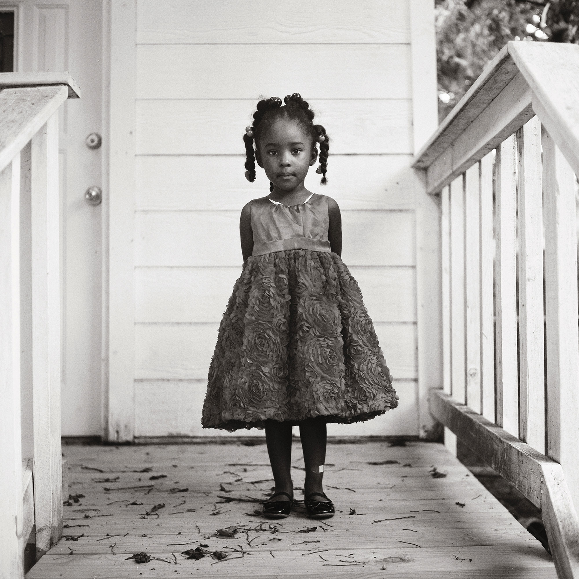 little girl in flower dress