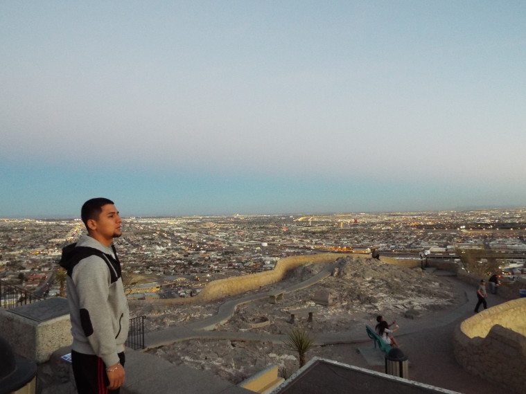 Victor Erives looking out onto his native home of Ciudad Juarez from El Paso. For the Observatory podcast.