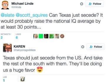 Twitter secession Texas tweets