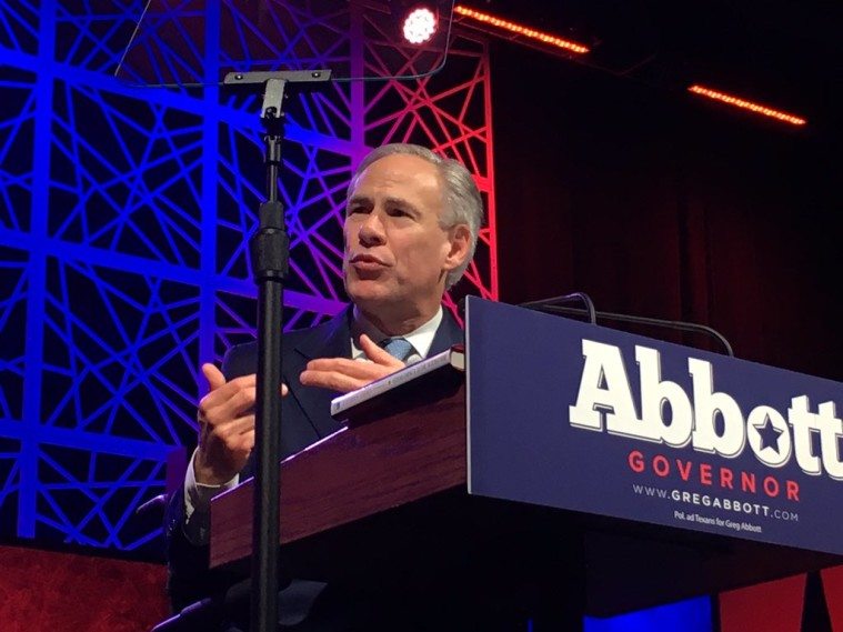 Greg Abott speaking at the 2016 Texas Republican Party convention.