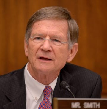 Representative Lamar Smith, R-Texas, speaks during a House Science Committee hearing to review NASA's 2017 budget. He's backing Exxon in a fight for the oil giant's alleged climate science cover-up.