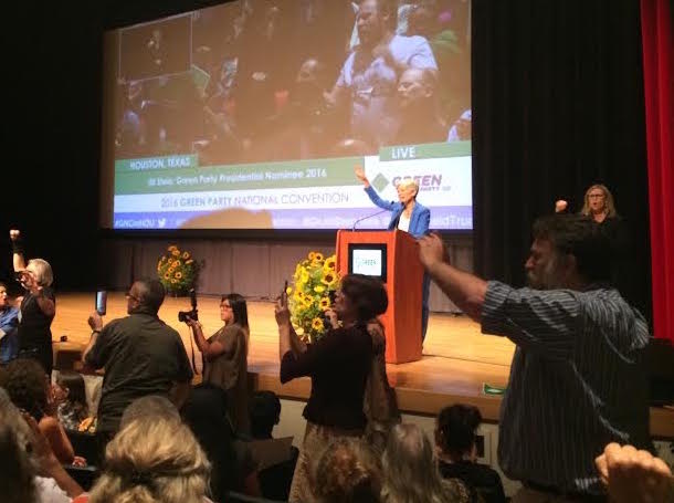Green Party presidential nominee Jill Stein at the party's 2016 national convention in Houston.