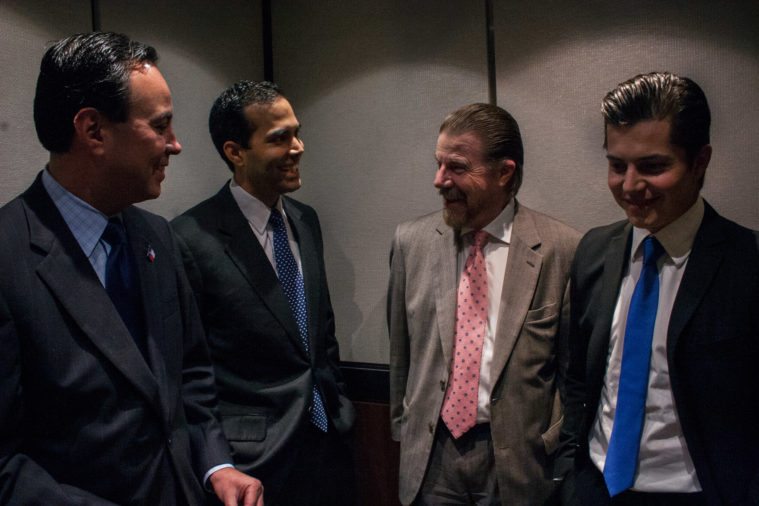 from L to R: George Antuna, George P. Bush, Juan Hernandez, Juan Roberto Hernandez           