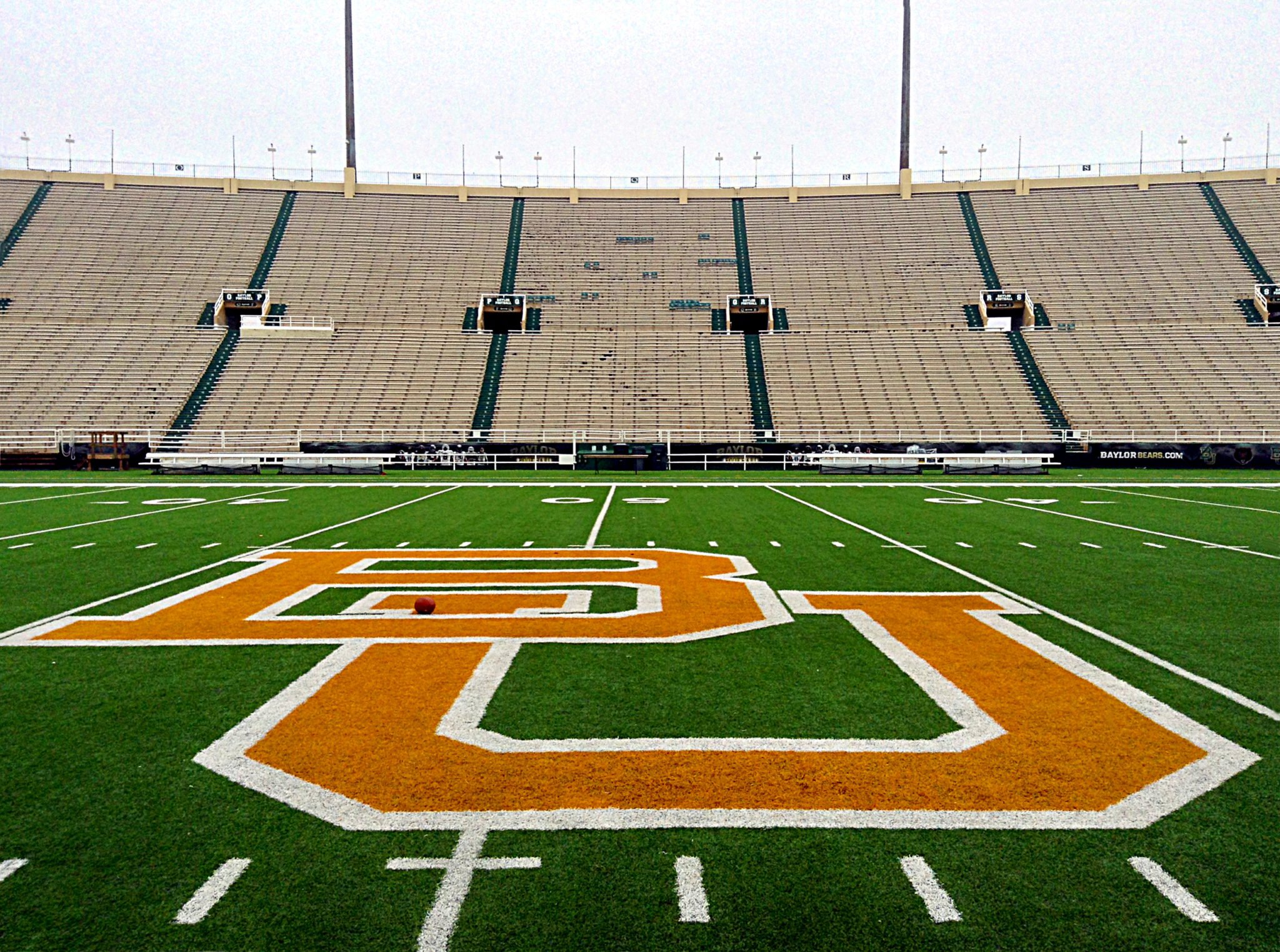 The football field at Baylor University in Waco.