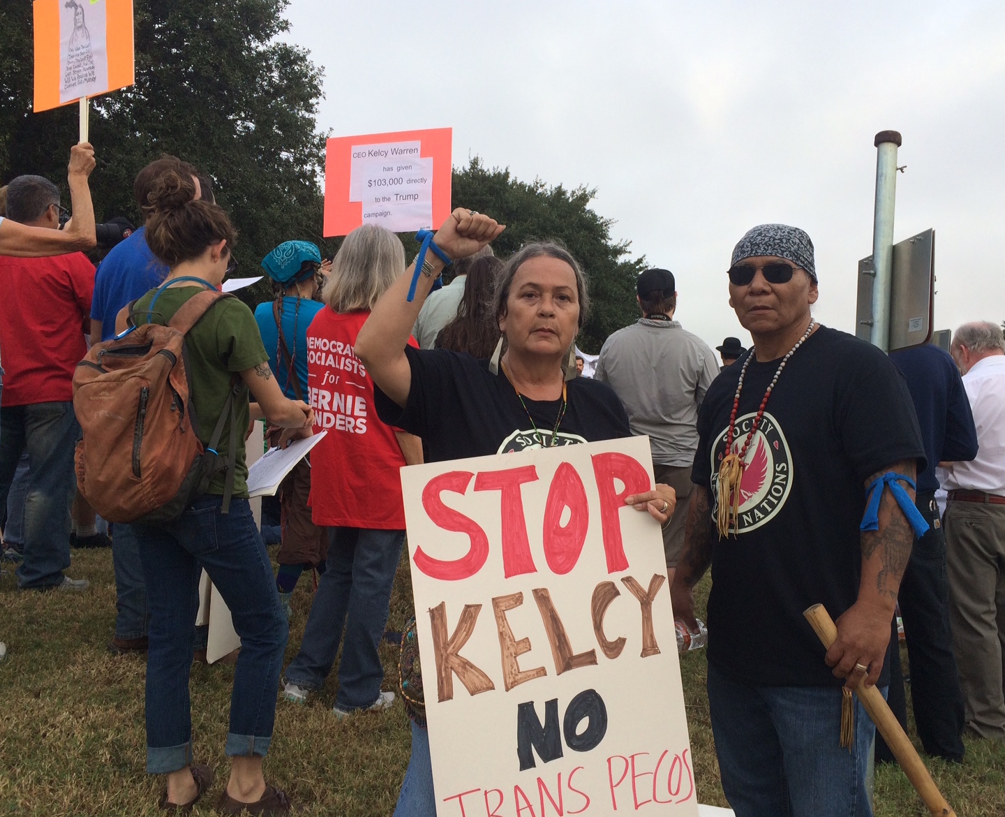 Jacalyn Hagans and Pete Hefflin, members of the Society of Native Nations, say Kelcy Warren has a conflict of interest and should recuse himself from the Texas Parks and Wildlife Department commission.