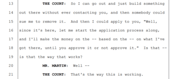 Judge Janis Graham Jack questions John Martin, a Department of Justice attorney representing the Army Corps, at a November 15, 2016, hearing. 