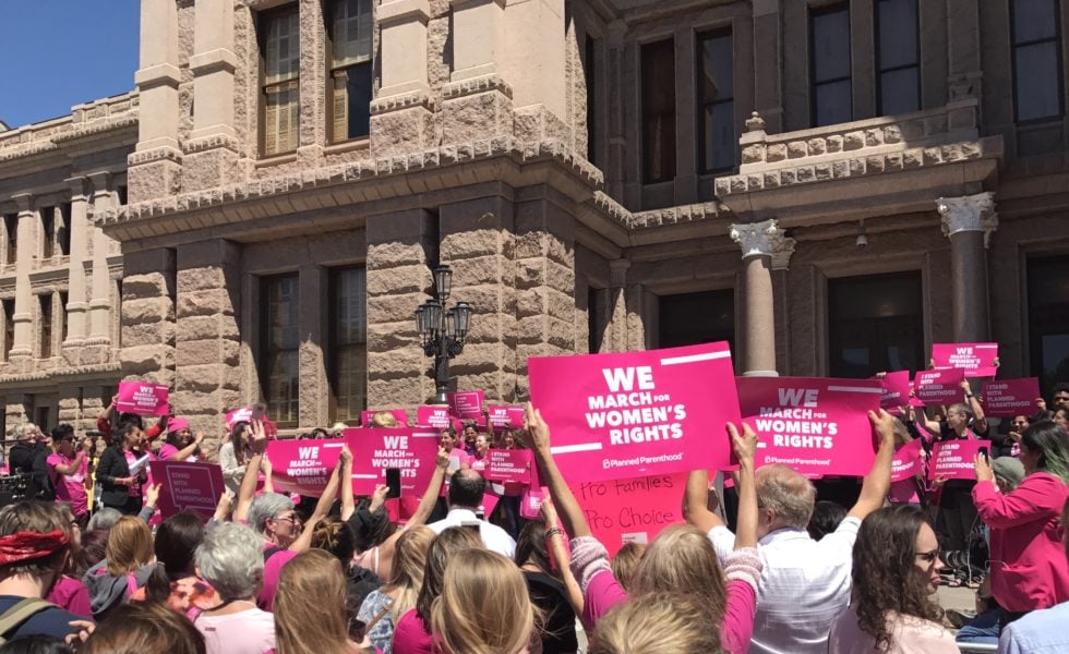 Planned Parenthood supporters rally outside the Texas Capitol in 2017.