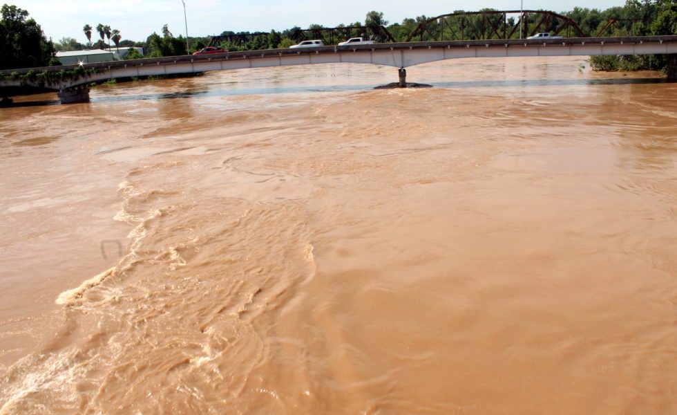 The Brazos River runs under Alternate State Highway 90 in Richmond.
