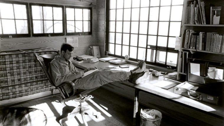 Wendell Berry at his desk.