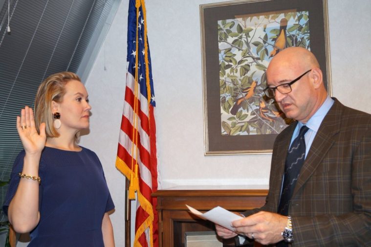 Anne Idsal takes the oath of office on December 18 as she assumes the role of EPA Region 6 administrator.
